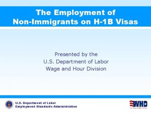 The Employment of NonImmigrants on H1 B Visas