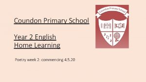 Coundon Primary School Year 2 English Home Learning