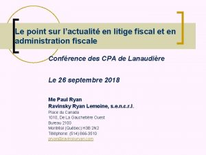 Le point sur lactualit en litige fiscal et