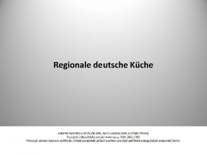 Regionale deutsche Kche Deutsche Kche regionale Kochstile und