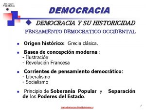 Democracia 4 Dif Historia DEMOCRACIA u DEMOCRACIA Y