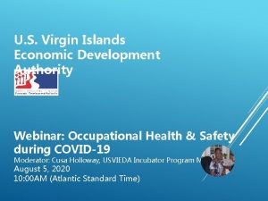 U S Virgin Islands Economic Development Authority Webinar