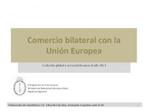 Comercio bilateral con la Unin Europea Evolucin global