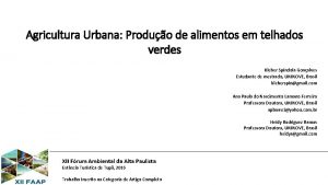 Agricultura Urbana Produc a o de alimentos em