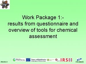 Work Package 1 results from questionnaire and overview