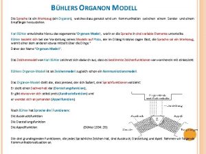 Karl bühlers organon modell