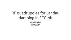 RF quadrupoles for Landau damping in FCChh Alexej