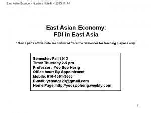 East Asian Economy Lecture Note 6 2013 11
