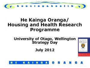 He Kainga Oranga Housing and Health Research Programme