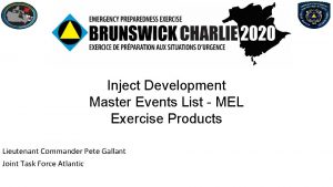 Inject Development Master Events List MEL Exercise Products