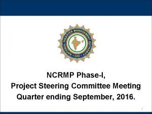 NCRMP PhaseI Project Steering Committee Meeting Quarter ending