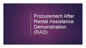 LFL International Inc 5142019 Procurement After Rental Assistance