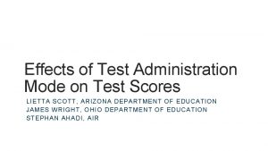 Effects of Test Administration Mode on Test Scores