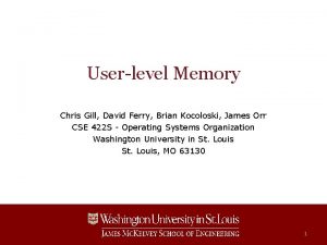 Userlevel Memory Chris Gill David Ferry Brian Kocoloski