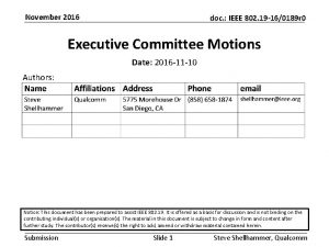 November 2016 doc IEEE 802 19 160189 r