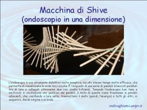 Macchina di Shive ondoscopio in una dimensione Londoscopio