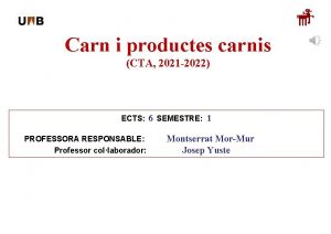 Carn i productes carnis CTA 2021 2022 ECTS