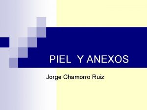 PIEL Y ANEXOS Jorge Chamorro Ruiz PIEL Y