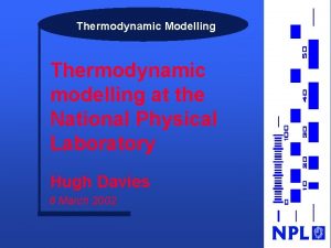 Thermodynamic Modelling Thermodynamic modelling at the National Physical