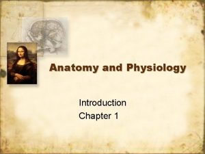 Anatomy and Physiology Introduction Chapter 1 Anatomy Branch