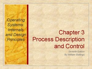 Operating Systems Internals and Design Principles Chapter 3