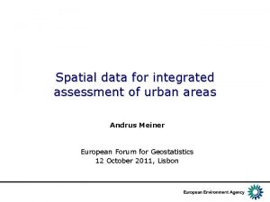 Spatial data for integrated assessment of urban areas