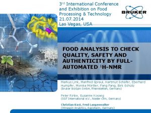 3 rd International Conference and Exhibition on Food