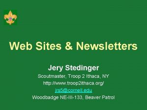 Web Sites Newsletters Jery Stedinger Scoutmaster Troop 2