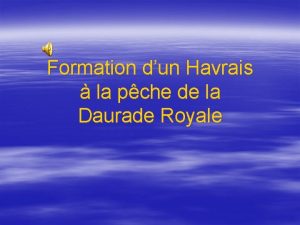 Formation dun Havrais la pche de la Daurade