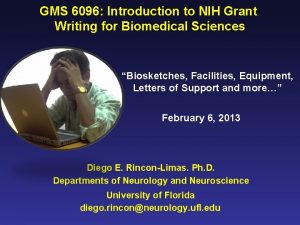 GMS 6096 Introduction to NIH Grant Writing for