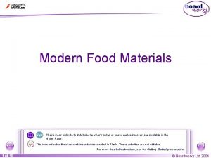 Modern Food Materials These icons indicate that detailed