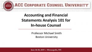 In-house financial statement