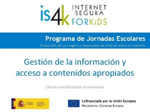 Programa de Jornadas Escolares Promocin del uso seguro