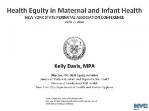 Health Equity in Maternal and Infant Health NEW