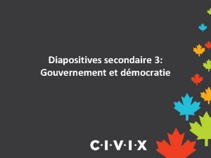 Diapositives secondaire 3 Gouvernement et dmocratie Quels mots