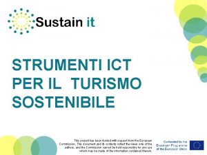 STRUMENTI ICT PER IL TURISMO SOSTENIBILE This project