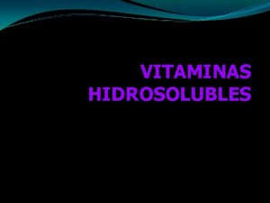 Vitaminas hidrosolubles