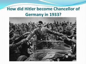 How did hitler become chancellor of germany