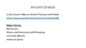 Crash course ancient greece