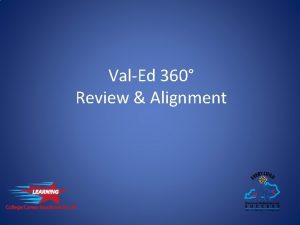 ValEd 360 Review Alignment ValEd 360 Review The