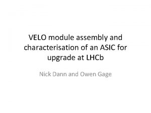 VELO module assembly and characterisation of an ASIC
