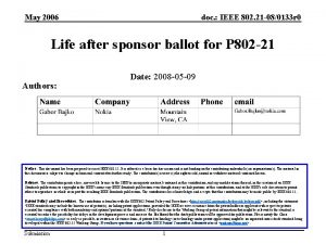 May 2006 doc IEEE 802 21 080133 r