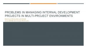 PROBLEMS IN MANAGING INTERNAL DEVELOPMENT PROJECTS IN MULTIPROJECT
