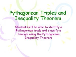 Pythagorean inequalities