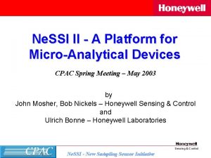 Ne SSI II A Platform for MicroAnalytical Devices