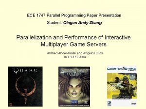 ECE 1747 Parallel Programming Paper Presentation Student Qingan