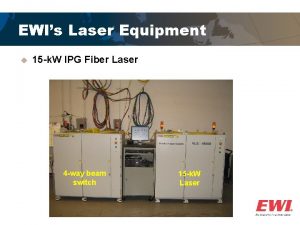 EWIs Laser Equipment u 15 k W IPG