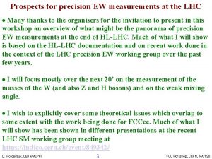 Prospects for precision EW measurements at the LHC