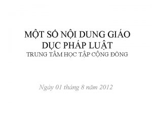 MT S NI DUNG GIO DC PHP LUT