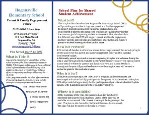 Hogansville Elementary School Parent Family Engagement Policy 2017